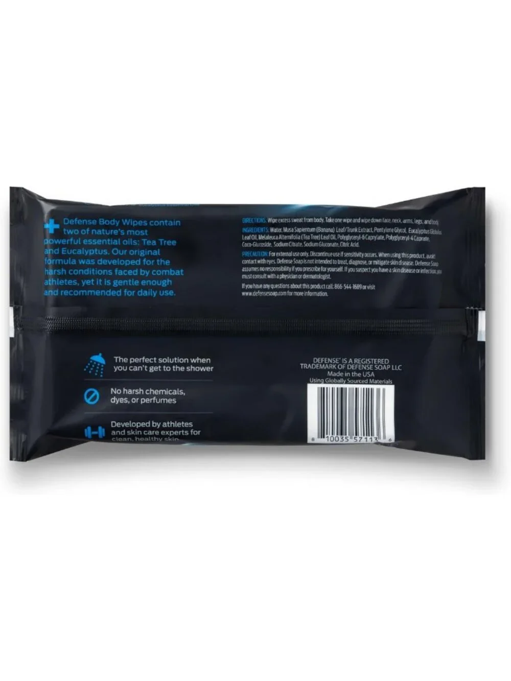 Natural Body Wipes with Tea Tree Oil - Refreshing, Antibacterial, 40 Count